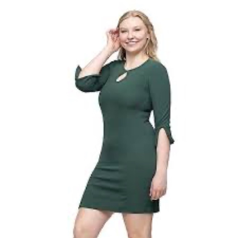 Keyhole 3/4-Sleeve Mini Dress from 24Seven Comfort Apparel